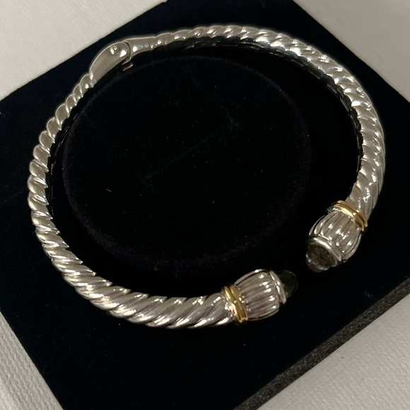 Colorè SG 14k gold and Sterling Silver Amethyst adjustable cuff. - Picture 3 of 9